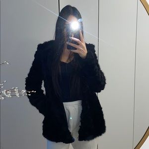 ZARA Faux Fur Coat With Hood
